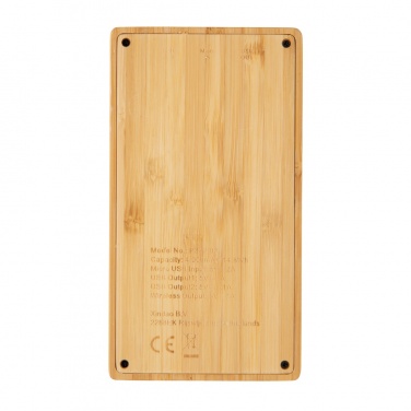 Logotrade promotional gift picture of: Bamboo 4.000 mAh wireless 5W Powerbank